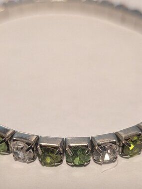Vintage 1990s Style rhinestone single layer stretch tennis bracelet
